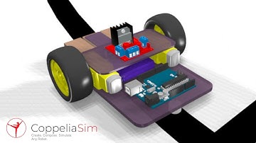 arduino line follower dynamic simulation with CoppeliaSim