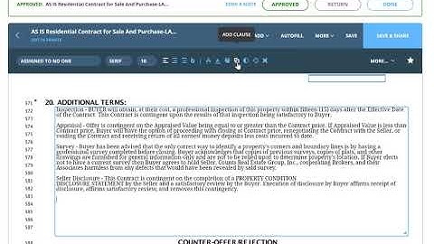 Dotloop Training - Adding Clauses