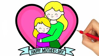 How to Draw Best Mom Bubble Letters and Heart