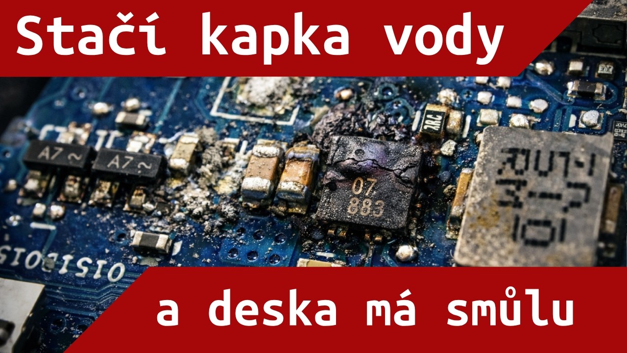 Kapka vody fatálně poškodila základní desku notebooku