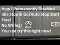 How to Permanently Disable Auto Start Stop / Idle Stop and Go.  Free!  Fast.  Easy.  No Wiring!