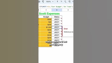 How to fix a REF (reference error) in spreadsheet