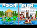 Mikey POOR vs JJ RICH Water House in Minecraft - Maizen