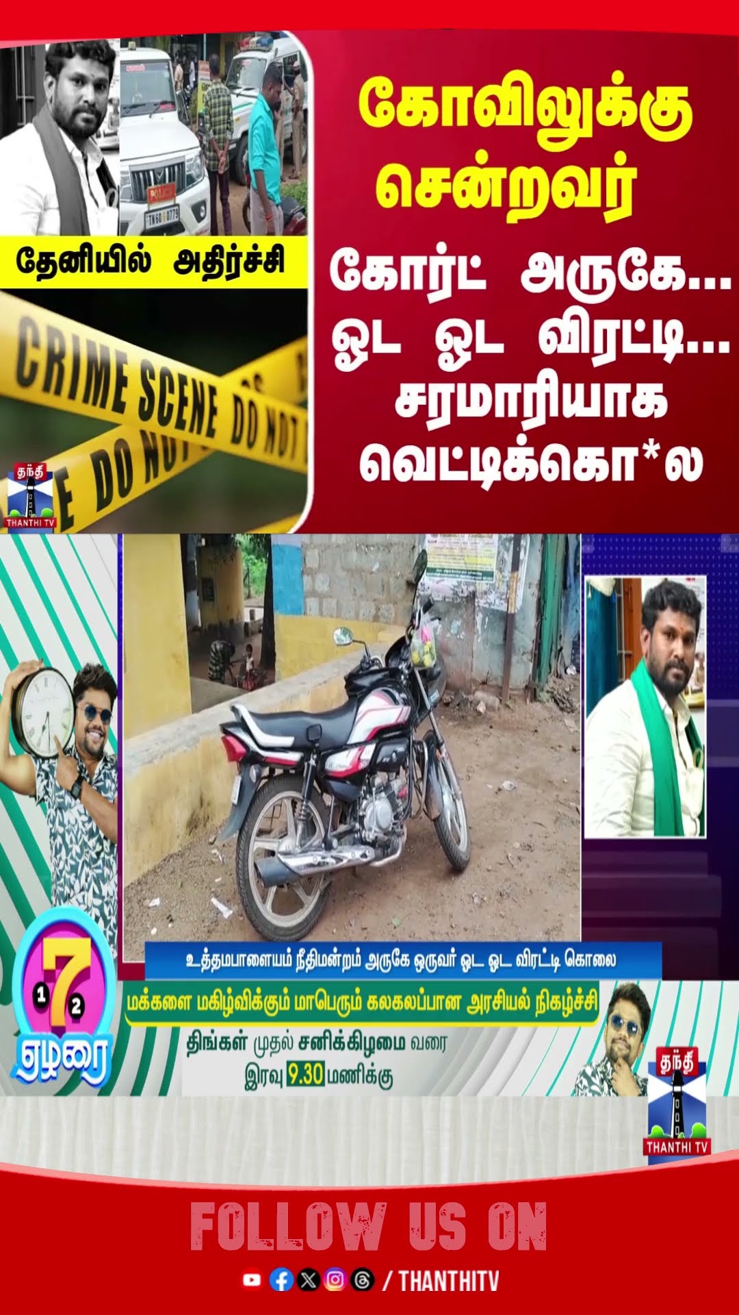 கோவிலுக்கு சென்றவர் கோர்ட் அருகே... ஓட ஓட விரட்டி... சரமாரியாக வெட்டிக்கொ*ல - தேனியில் அதிர்ச்சி