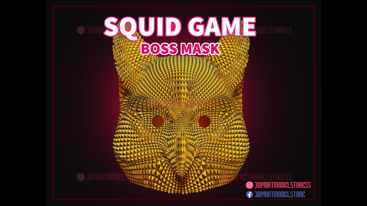 Squid Game Boss Mask - Squid Game Mask STL Files for Cosplay, Costume ...
