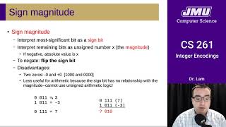 JMU CS261 08 Integers Part 02 - Signed Encodings