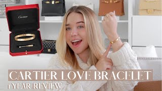 CARTIER LOVE BRACELET: ONE YEAR REVIEW | IS IT WORTH IT? | WEAR & TEAR | PROS & CONS