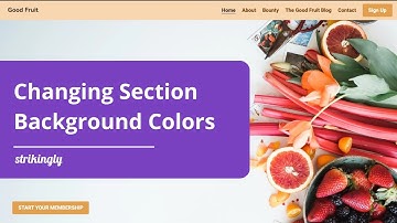 Changing Section Background Colors