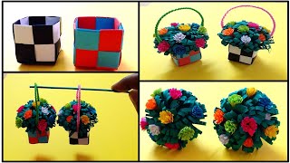 Mini Flower Basket Making/Paper Crafts/Arvi Best Art