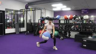 Split squat alternating medicine ball slams