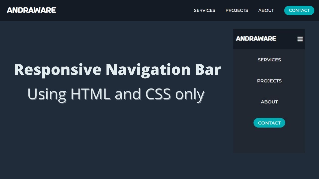 how to make navbar html css