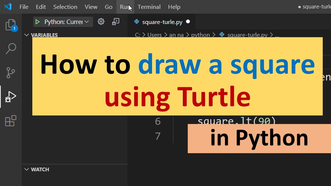 How To Draw A Square In Python Using Turtle Youtube