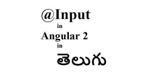 @Input in angular 2