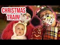 Beautiful Christmas train and Santa meet at Irvine Park Railroad