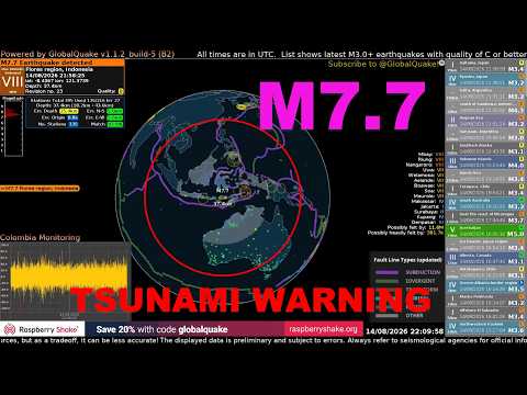 Magnitude 7.7 Earthquake Strikes Flores Region, Indonesia - August 14th 2026