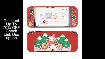 Geekshare Christmas Theme Protective Case Compatible with Nintendo Switch OLED and Joy-Con Hard Shel