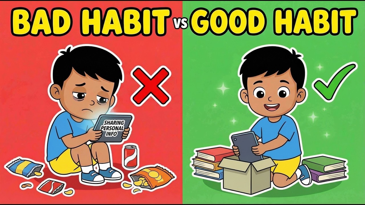 Good Habits vs Bad Habits for Kids |Learning Video for Kids | Healthy ...