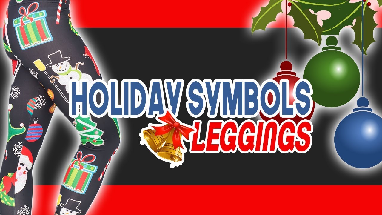 Holiday Symbols All Over Juniors Black Ugly Christmas Leggings