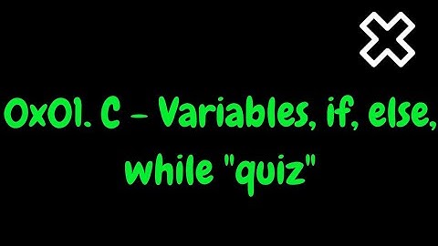 0x01  C   Variables, if, else, while  alx quiz