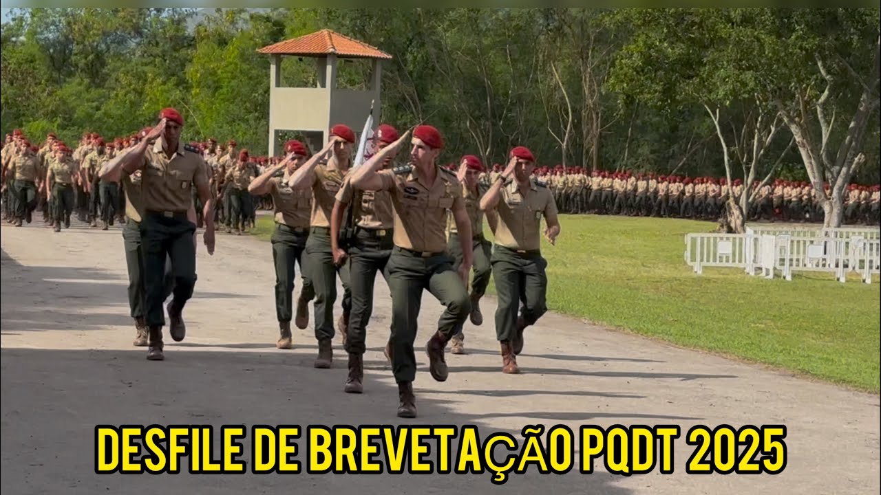 MAIOR DESFILE CONJUNTO DAS ORGANIZAÇÕES MILITARES PARAQUEDISTA NA SOLENIDADE DE BREVETAÇÃO 2025 🦅