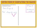 Writing a Quadratic Function in Vertex Form by Completing the Square (a=1)