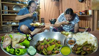 Authentic Village Style Chicken Capsicum Curry Cooking | Chicken Recipe with Rice | Rural Life Vlog