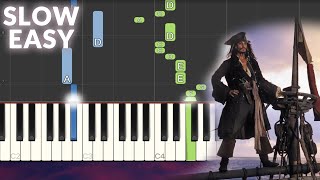Pirates of the Caribbean - He's a Pirate SLOW EASY Piano Tutorial