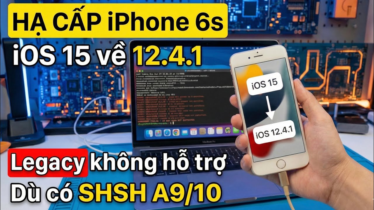 Hạ cấp iPhone 6s về iOS 12.4.1 khi Legecy không hỗ trợ, dù có File SHSH Blobs A9/10