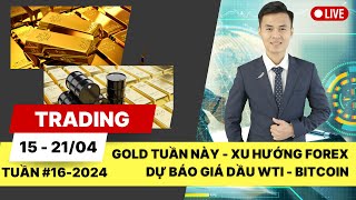 Gold tuần này - Xu hướng Forex - Dự báo Giá dầu WTI - Phân tích Bitcoin tuần 16-2024 (15 - 21/04)