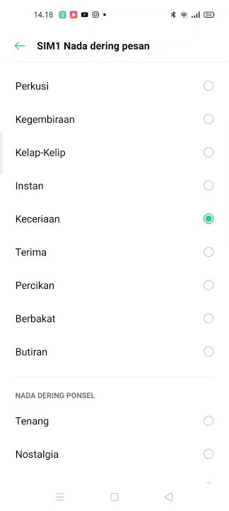 OPPO ColorOS 7 notification sound list