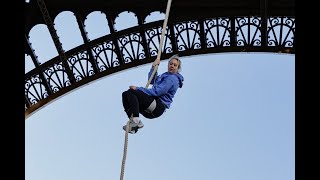 French athlete breaks world record by rope-climbing Eiffel Tower