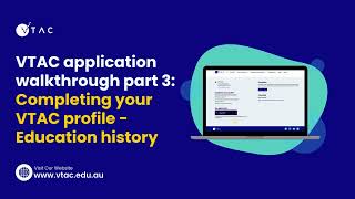 2025 VTAC application walkthrough pt 3: Completing your profile - Education history