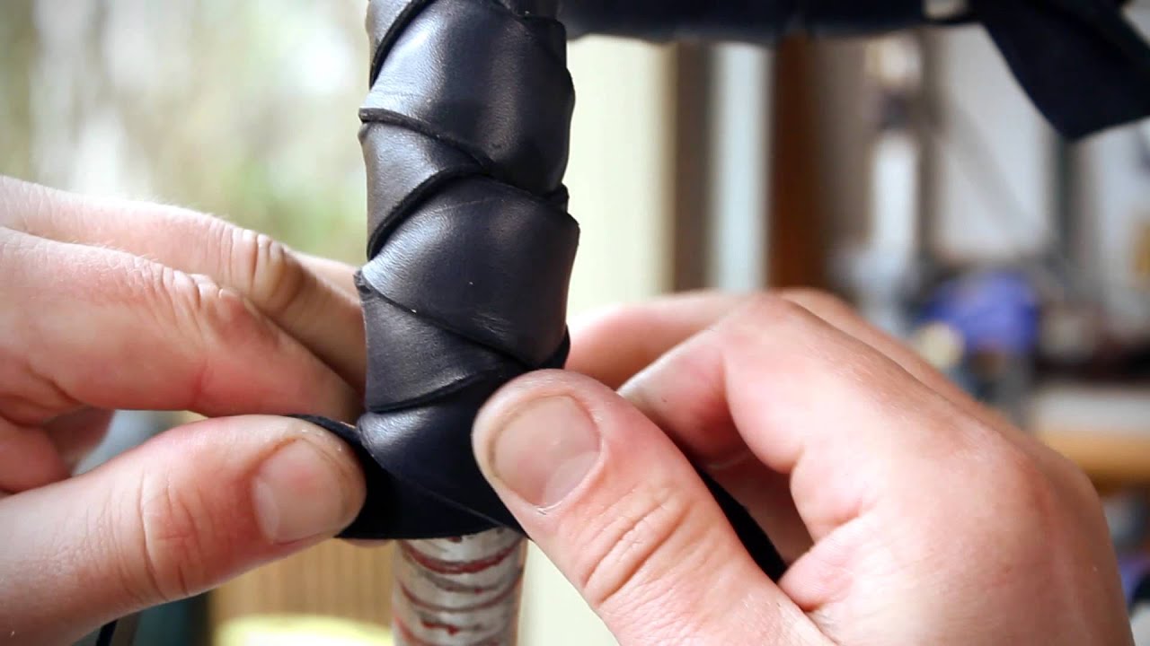 How to Braid Bullwhip Leather Bar Wraps on Bullhorn and Other