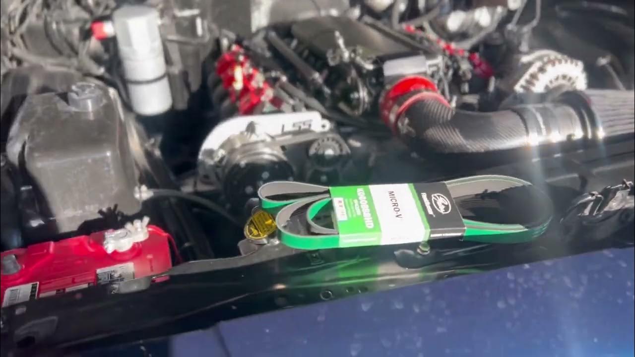 Installed green serpentine belt ls swap 6 0 lq9 youtube