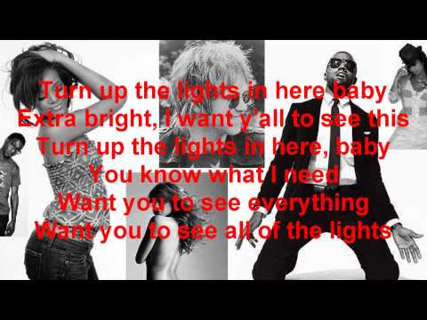 All Of The Lights-Kanye West, Rihanna, Fergie, Kid Cudi, Alicia Keys, Elton John-Lyrics On Screen