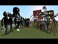 All siren heads vs all cartoon cats garrys mod trevor henderson and leovincible