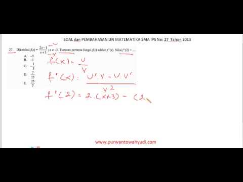Pembahasan Soal Un Matematika Sma Ips Tahun 2013 No 27 Youtube