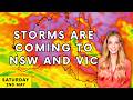 Low Pressure System Brings Storms & 80km/h Gusts to SA and Victoria | Daily Forecast Australia