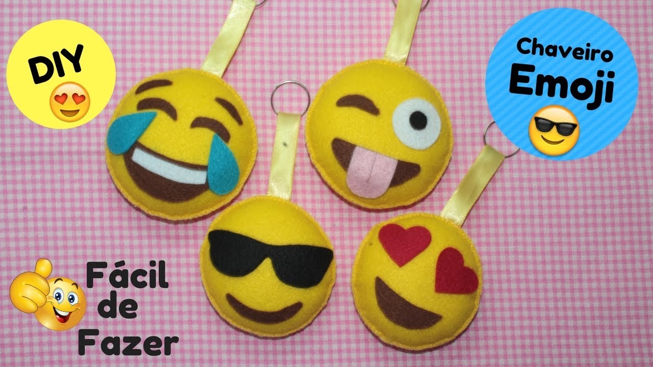 Como fazer chaveiro de emoji -  passo a passo - fácil de fazer - Artes Edi e Helô
