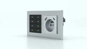 8-fold pushbutton w/ backlit text/symbols, prox sensor & socket point for 2-fold plate - French USB