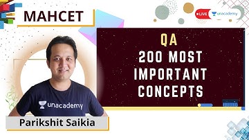 MAHCET 2021 | 200 Most Important Concepts | Quants | Parikshit Saikia | Unacademy CATalyst