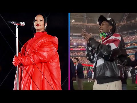 A$AP Rocky Is Rihanna's Biggest Fan During Halftime Performance