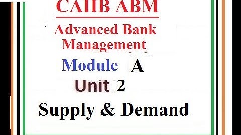 CAIIB (English) ABM | Unit 2 | Supply And Demand | Advanced Bank Management | Module A