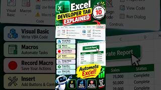 Excel Developer Tab Explained in 10 Seconds 🔥 | Automate Excel with Macros & VBA!