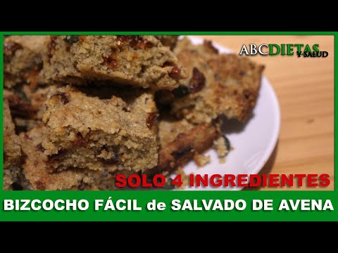 BIZCOCHO FÁCIL de SALVADO de AVENA: solo 4 INGREDIENTES
