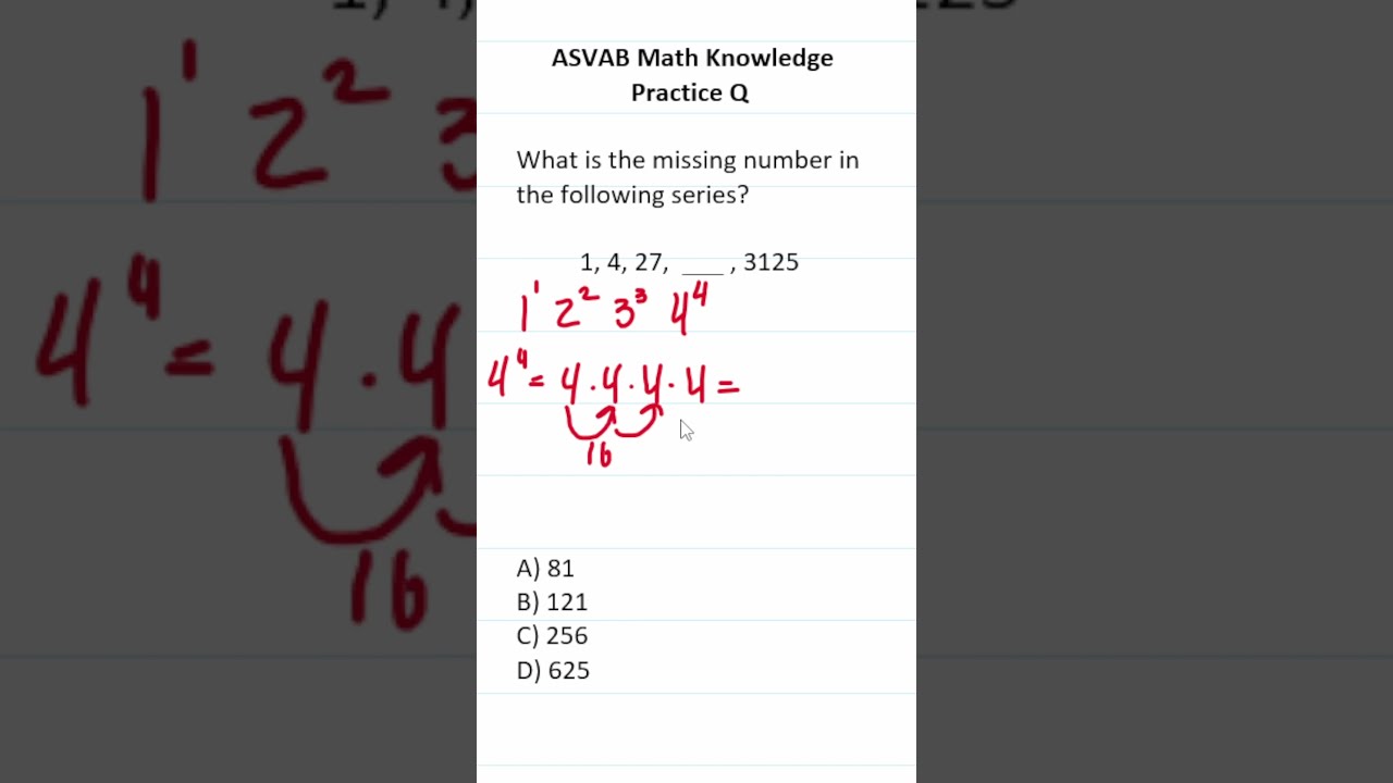 ASVAB PiCAT Math Knowledge Practice Test Question Series And Sequences