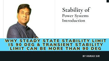 Why Steady state stability limit is 90 degree & Transient can be more than 90 degree | GATE | KN Rao