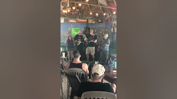 Brenda Reid impromptu singing with beach band, Amb...