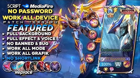 Script Skin Saber Legend Revamp Codename Storm No Password | Full Effect Voice - Patch Terbaru 2025