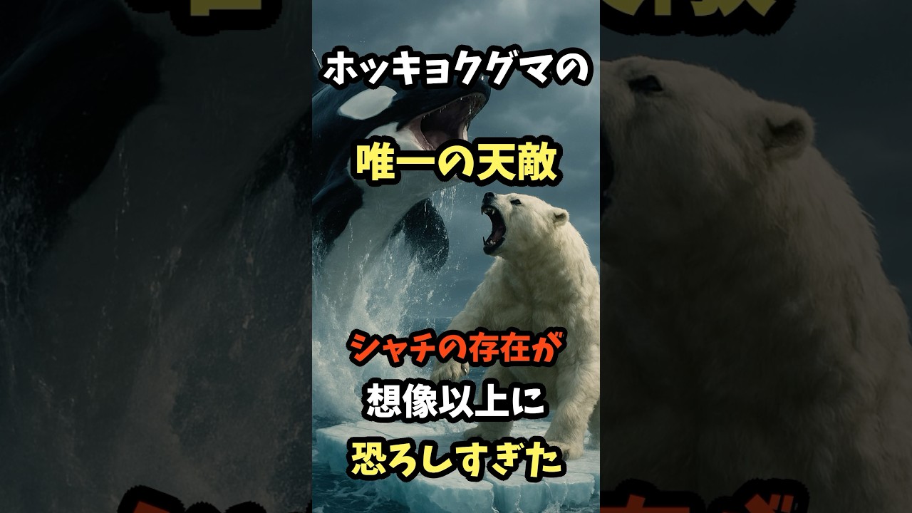 ホッキョクグマ唯一の天敵 シャチの存在が恐ろしすぎた　#シャチ #ホッキョクグマ #動物雑学 #shortvideo